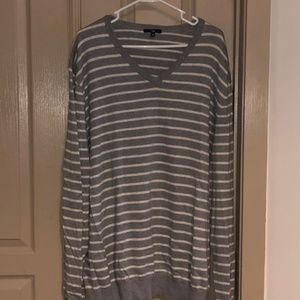 Gap Grey and White Stripped Sweater